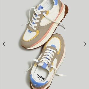 Kickoff Trainer Sneakers in Colorblock Leather & Suede